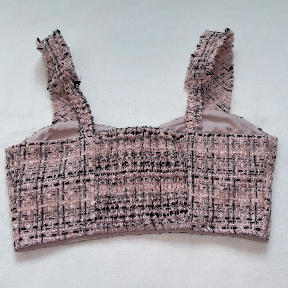 Wild Fable Coquette Preppy Pink Black Crop Top Size XS - XL NWT - Picture 4 of 7